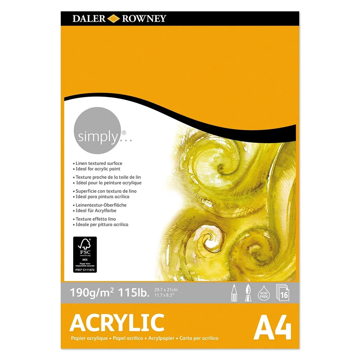 Daler Rowney Simply Acrylic Pad - Image 2